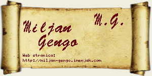 Miljan Gengo vizit kartica